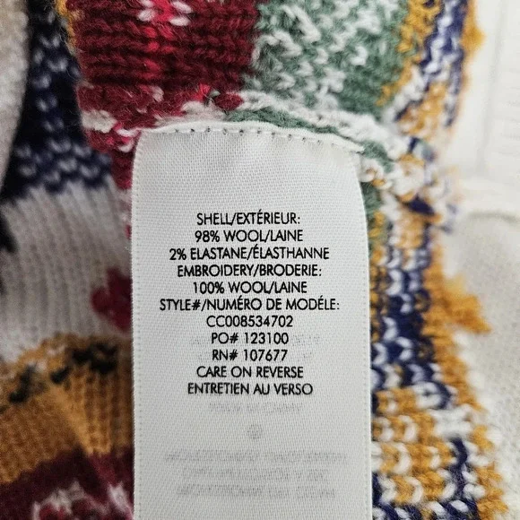 Alice + Olivia Leora Fairisle Turtleneck Wool Sweater Cold Shoulder Long Sleeve - Picture 6 of 7